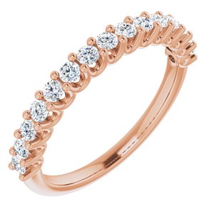 14k rose 2 mm round 1/2 ctw diamond anniversary band