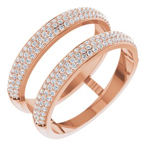 14k rose 1/2 ctw diamond ring guard