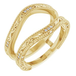 14k yellow .05 ctw diamond ring guard