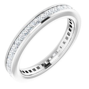 platinum 1.5x1.5 mm square 1 ctw diamond eternity band