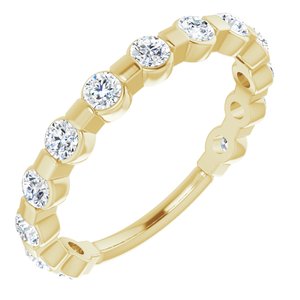 14k yellow 3/4 ctw diamond anniversary band