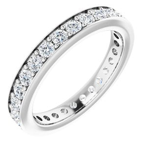 platinum 2 mm round 1 ctw diamond eternity band