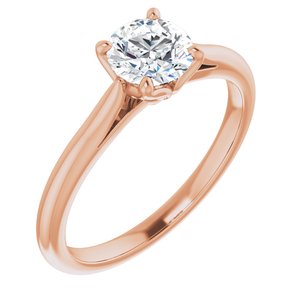 14k rose 3/4 ct lab-grown diamond solitaire engagement ring  