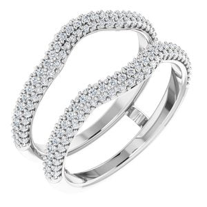 14k white 1/2 ctw diamond ring guard