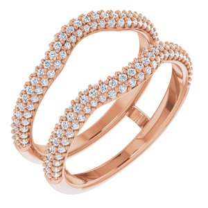 14k rose 1/2 ctw diamond ring guard