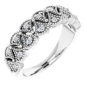 14k white 1/6 ctw diamond anniversary band