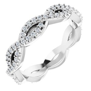 platinum 1/3 ctw diamond infinity-inspired eternity band size 4