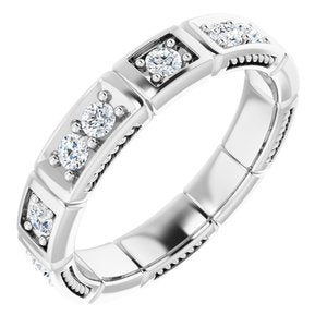 14k white 1/2 ctw diamond eternity band size 5