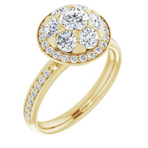 14k yellow 1 1/3 ctw diamond engagement ring