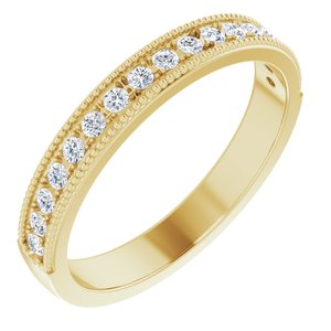 14k yellow 1/4 ctw diamond anniversary band