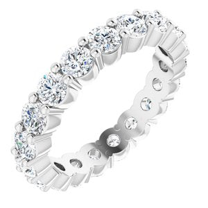 18k white 2 ctw diamond eternity band size 8.5