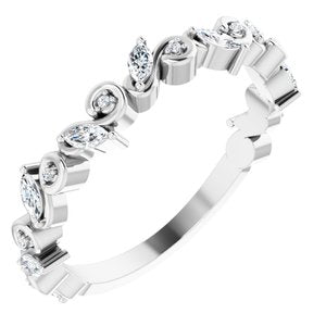 14k white 1/3 ctw diamond anniversary band