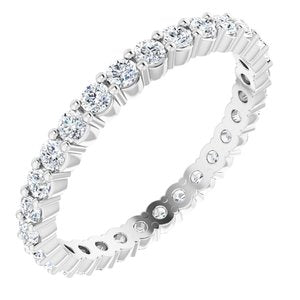 14k white 3/4 ctw diamond eternity band size 8