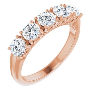 14k rose 1 1/6 ctw diamond anniversary band