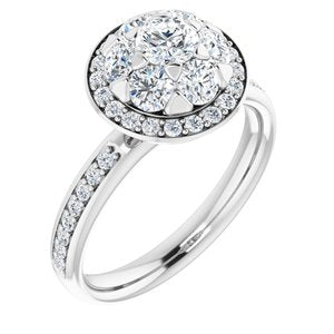 14k white 1 1/8 ctw diamond engagement ring