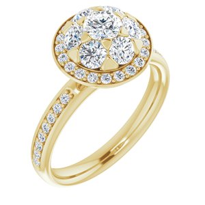 14k yellow 1 1/8 ctw diamond engagement ring