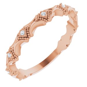 14k rose .05 ctw diamond anniversary band