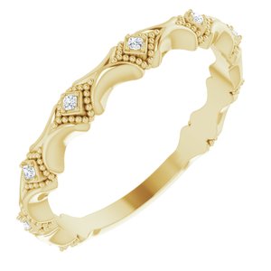 14k yellow .05 ctw diamond anniversary band