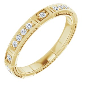 14k yellow 3/8 ctw diamond eternity band size 7