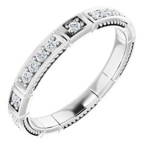 14k white 3/8 ctw diamond eternity band size 7