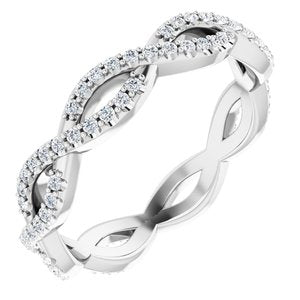 platinum 1/3 ctw diamond infinity-inspired eternity band size 6