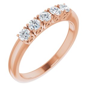 14k rose 3/8 ctw diamond anniversary band