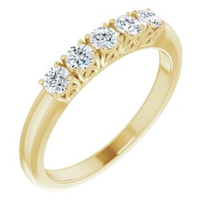 14k yellow 3/8 ctw diamond anniversary band