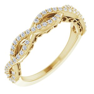 14k yellow 1/4 ctw diamond anniversary band