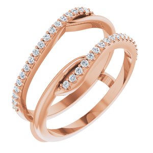 14k rose 1/4 ctw diamond ring guard