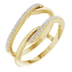 14k yellow 1/4 ctw diamond ring guard