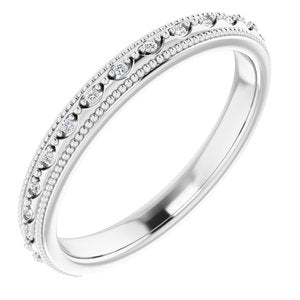 14k white .05 ctw diamond matching band