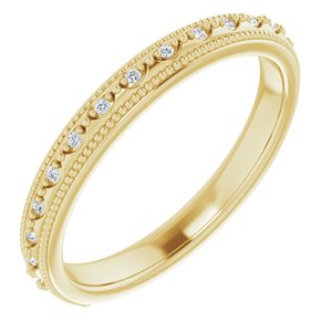 14k yellow .05 ctw diamond matching band