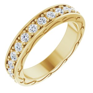 14k yellow 3/4 ctw diamond round eternity band size 5