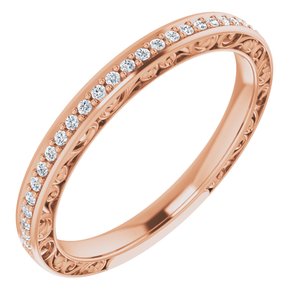 14k rose 1/6ctw diamond anniversary band