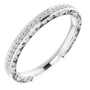 14k white 1/6 ctw diamond anniversary band 