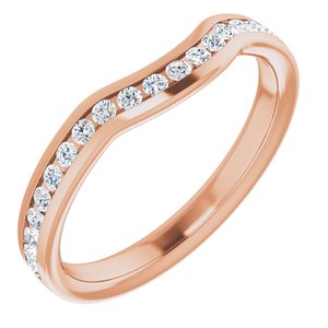 14k rose 1/3 ctw diamond channel-set contour band