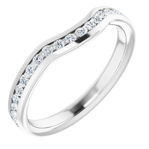 platinum 1/3 ctw diamond channel-set contour band