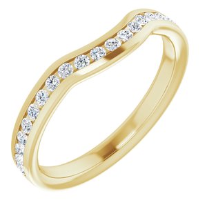 14k yellow 1/3 ctw diamond contour band