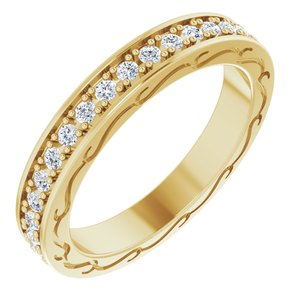 14k yellow 1/2 ctw diamond round eternity band size 6