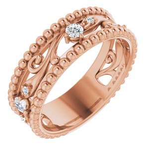 14k rose 1/5 ctw diamond anniversary band