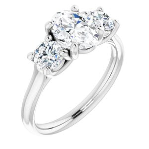 platinum 8x6 mm oval forever  moissanite engagement ring 