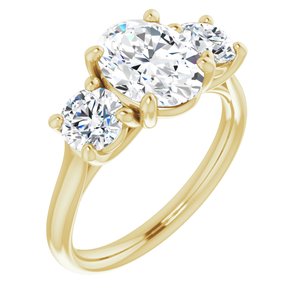 14k yellow 9x7 mm oval forever  moissanite engagement ring 