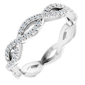 platinum 1/3 ctw diamond infinity-inspired eternity band size 5.5