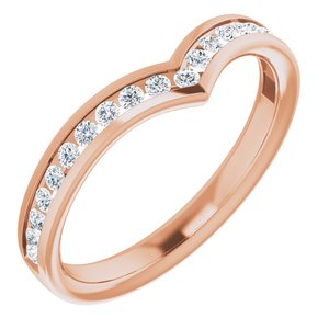 14k rose 1/4 ctw diamond contour band