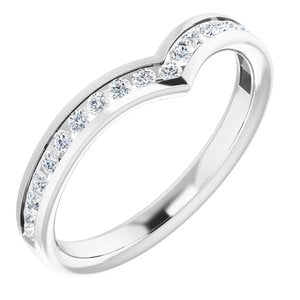 platinum 1/4 ctw diamond contour band