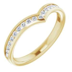 14k yellow 1/4 ctw diamond contour band