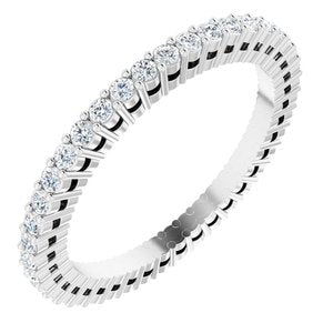 14k white 3/8 ctw diamond eternity band size 6