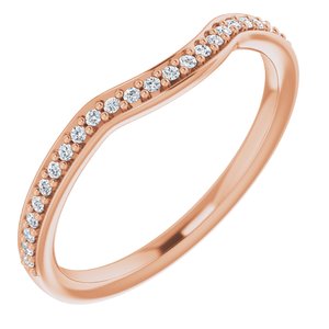 14k rose 1/8 ctw diamond contour band