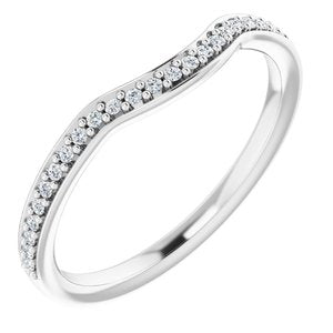 platinum 1/8 ctw diamond contour band