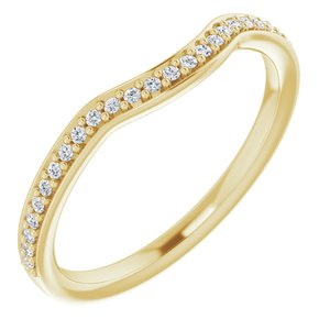 14k yellow 1/8 ctw diamond contour band